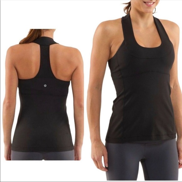 lululemon athletica Tops - 8 Med Lululemon Scoop Neck T Back Tank in Black
